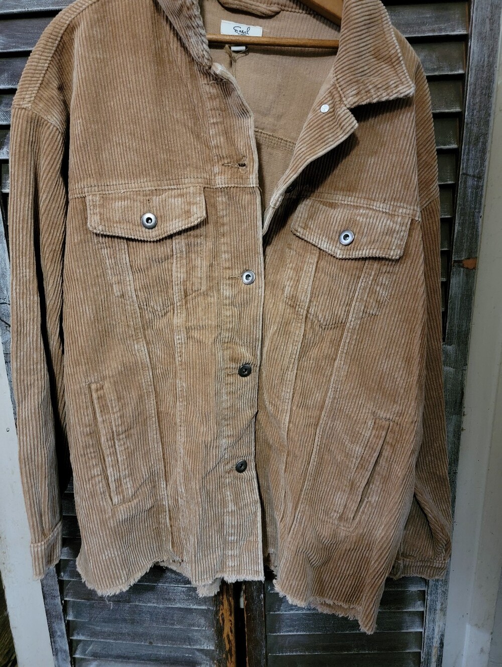 easel Corduroy Jean Jacket in Camel Brown new With Tag - Picture 2 of 3